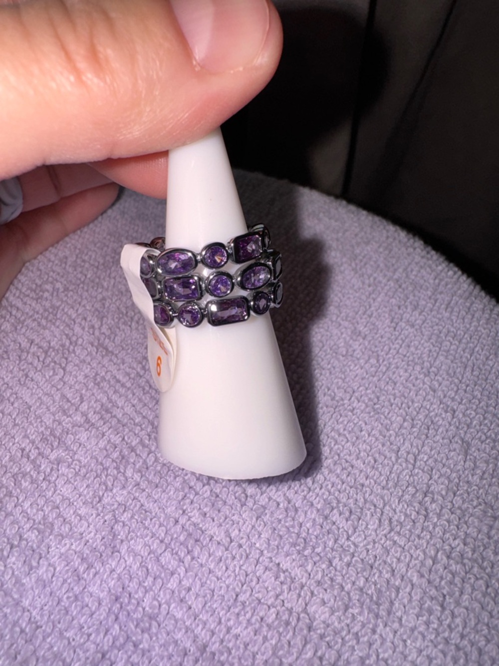 bp Purple Multi-Gem Stackable Ring Set - Picture 2 of 5
